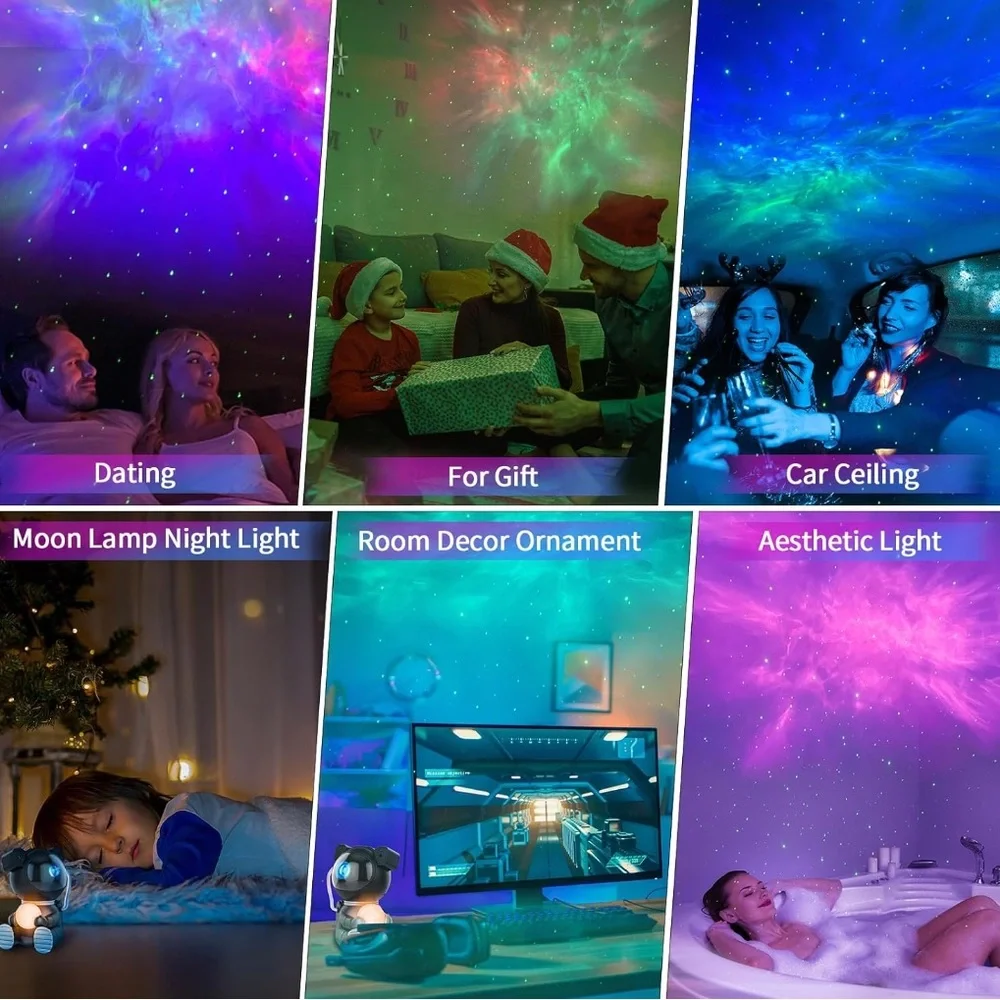 Cayclay Astronaut Galaxy Star Projector LED Night Light w/ Remote